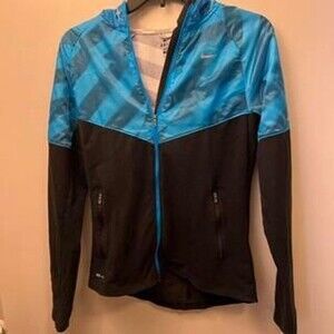 Nike Fanatic Dri-Fit Zip Up Hooded Windbreaker Running Jacket Women’s Small